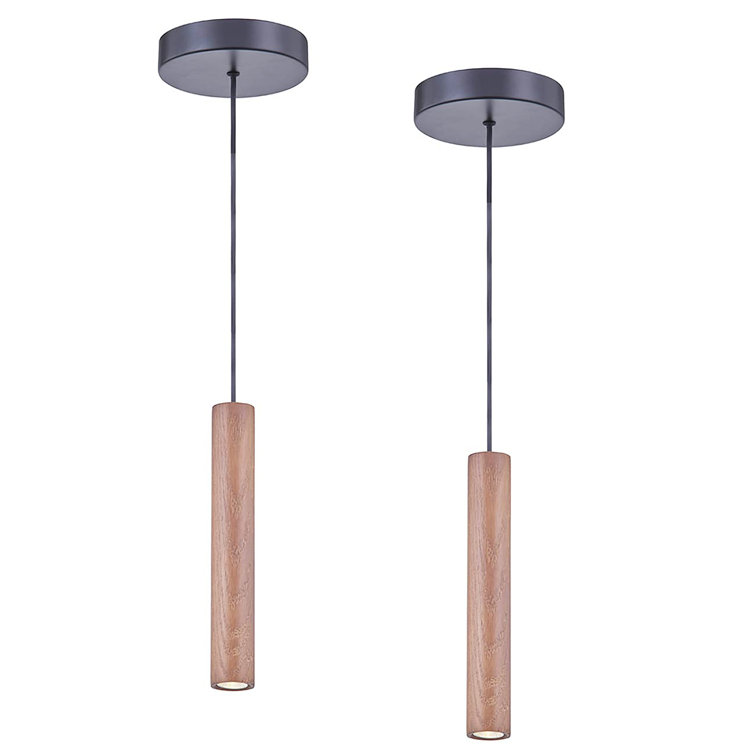 Latitude Run® Led Wood Cylinder Pendant Light Wayfair.ca